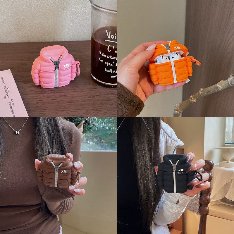 秋冬羽绒服苹果情侣款耳机套小众