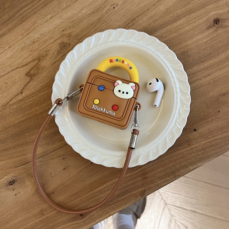 卡通轻松熊手提包苹果耳机套