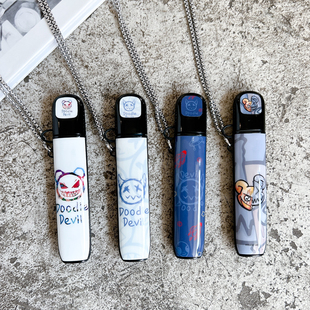 个性小恶魔适用悦刻四五代保护套电子器烟杆套无限幻影挂链软壳悦刻青羽新国标雾化杆防摔带挂链防尘盖全包