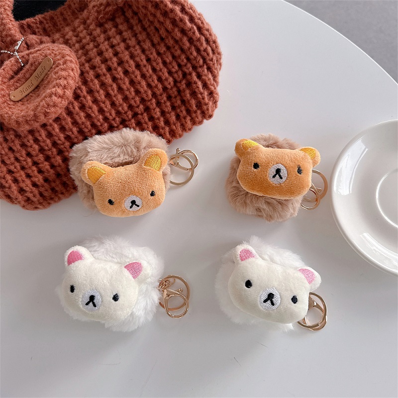 毛绒轻松熊苹果pro3代情侣耳机套