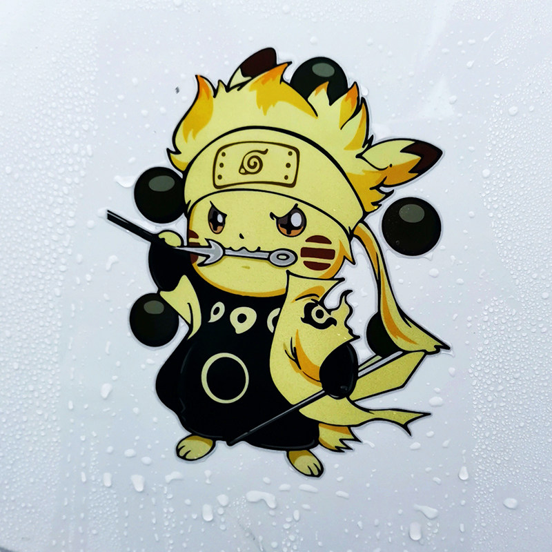 皮卡丘个性火影鬼灭卡通动漫全车贴纸电动车划痕遮挡