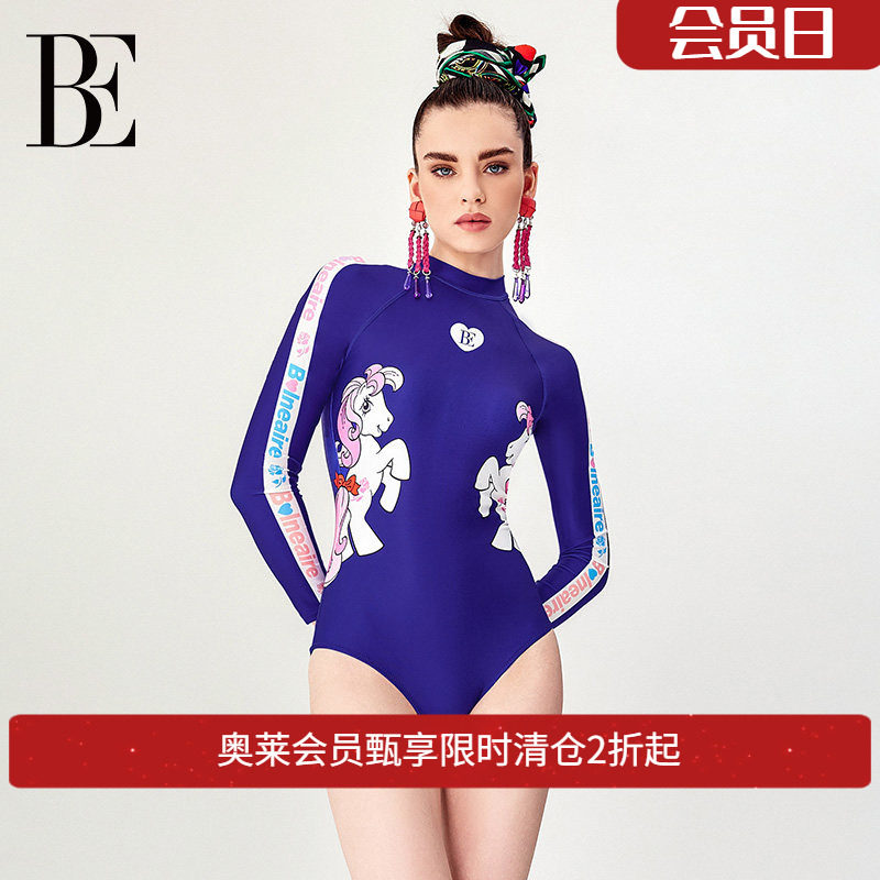 BE范德安联名系列马年新品连体泳衣三角女士长袖防晒塑身
