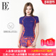 BE范德安分体泳衣女保守 ins短袖 防晒遮肚显瘦平角学生度假游泳衣