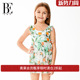 BE范德安新款 连体泳衣中大童碎花可爱公主女孩防晒游泳衣 儿童裙式