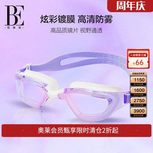 BE范德安炫彩镀膜高清泳镜
