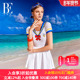 海军风泳衣女新款 BE范德安女士连体裙式 泳衣时尚