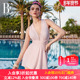 BE范德安泳衣女小胸聚拢裙式 泳装 性感美背遮肚显瘦三角连体游泳衣