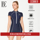 BE范德安MIX系列泳衣女连体平角保守显瘦短袖 冲浪运动泳衣