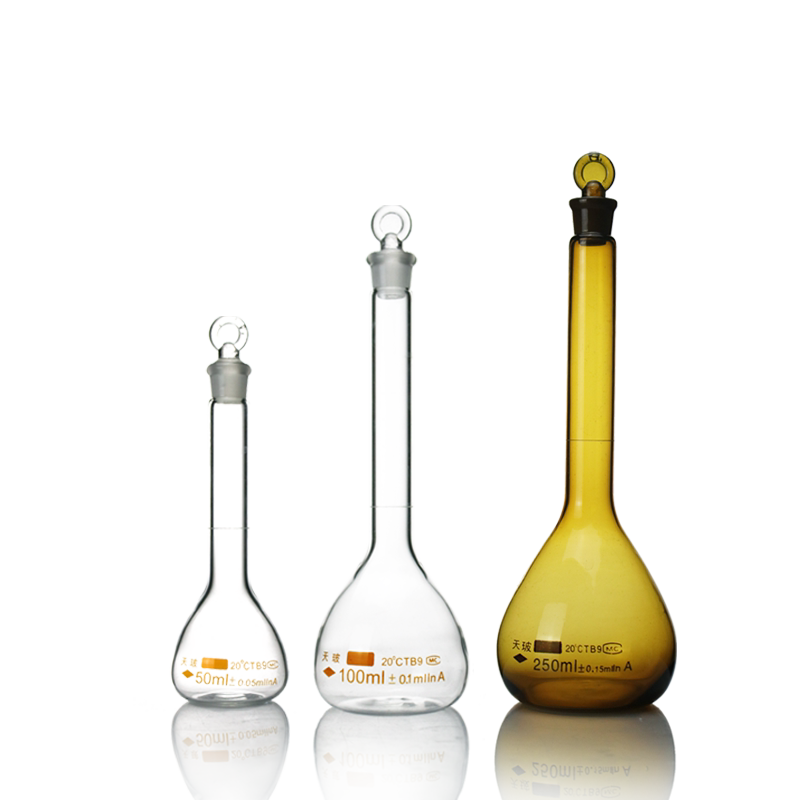 天玻容量瓶 白棕 细颈梨形瓶5 10 25 50 100 200 250 500 1000ml