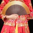 汉服旗袍古风晨拍折扇道具 中国风结婚新娘拍照扇子渐变色舞蹈中式