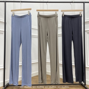 侧边开口女面膜裤 lulu同款 显瘦提臀喇叭裤 运动健身瑜伽神裤 新款