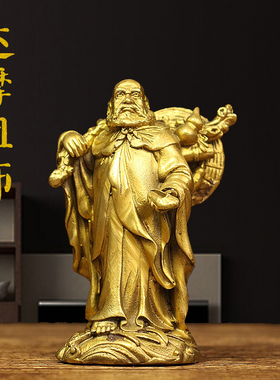 纯铜达摩祖师佛像摆件佛堂供奉