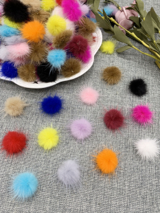 水貂毛毛球diy材料3cm小毛球饰品挂件古风发饰耳环手工制作配件