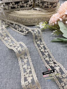 复古金线刺绣花边手工蕾丝辅料洛丽塔发饰蝴蝶结材料饰品diy配件