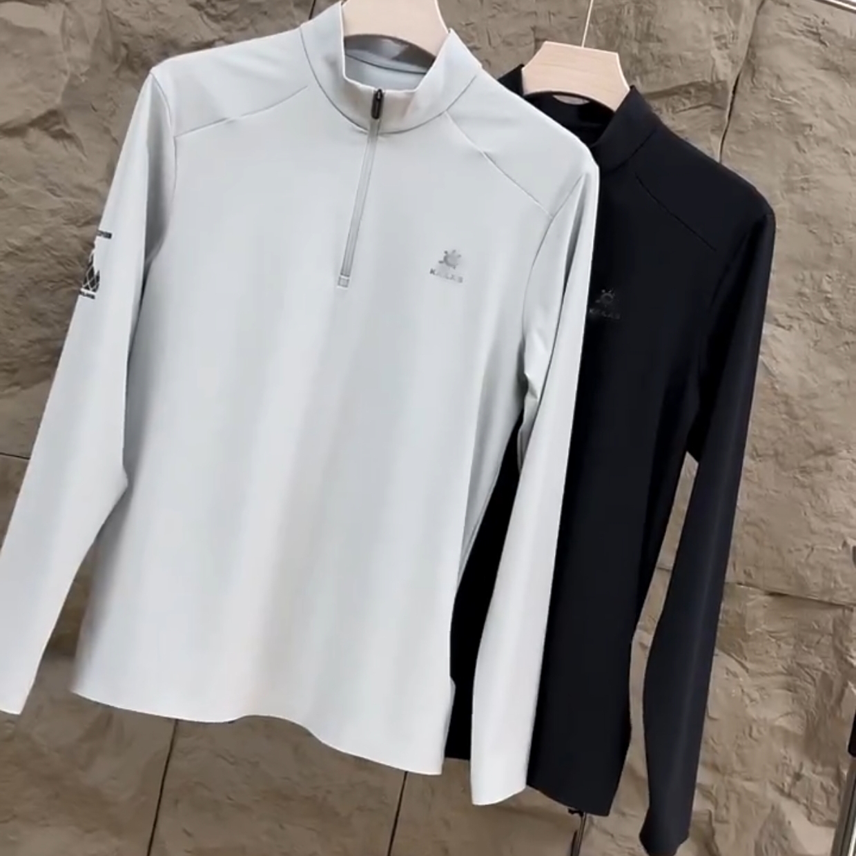 新款男士立领精品长袖T恤