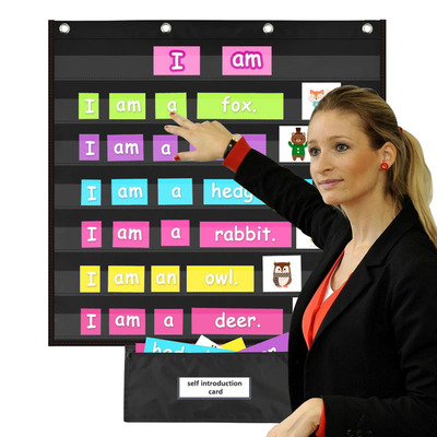 英语早教课堂多功能故事句子单词卡片挂袋Standards Pocket Chart