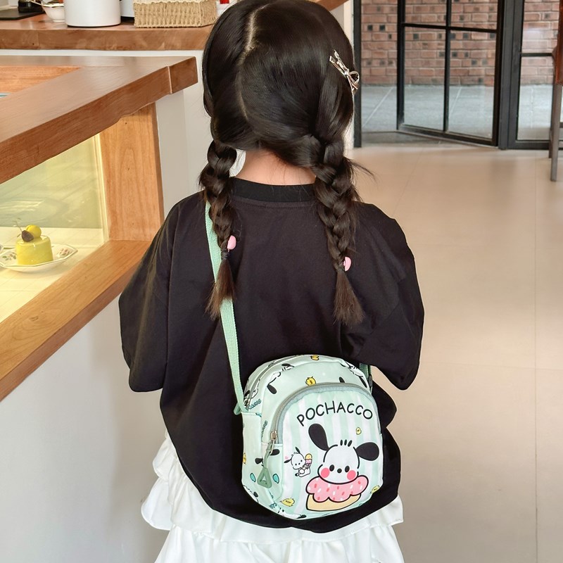 可爱卡通库洛米美乐蒂小女孩斜挎包时尚潮外出游玩女童单肩帆布包