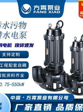 人民WQ污水泵大流量无堵塞排污泵JYWQ地下室工程潜污泵农用泥浆泵
