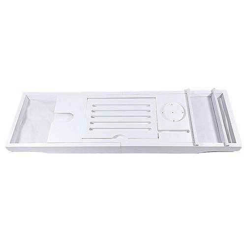 白色欧式竹木伸缩浴缸托盘支架泡澡置物板可竹制浴缸架浴室架