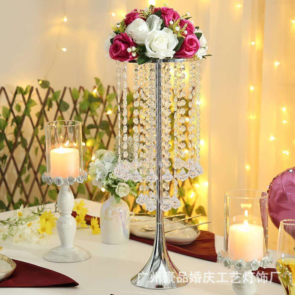 婚庆道具铁艺珠帘花架路引欧式桌花花器婚礼t台路引摆件