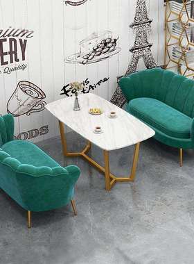 轻奢单人沙发现代简约服装店双人布艺沙发北欧网红款三人位沙发椅