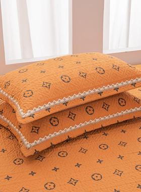 9ZRT榻榻米床盖四季通用全棉纯棉橘色炕盖农村大炕3米4米炕罩可