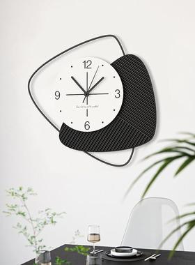 艺术装饰挂钟客厅时尚简约钟表轻奢家用大气挂表网红静音时钟