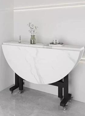 折叠圆桌家用小户型可折叠式餐桌简易10人饭桌可移动带转盘大圆桌