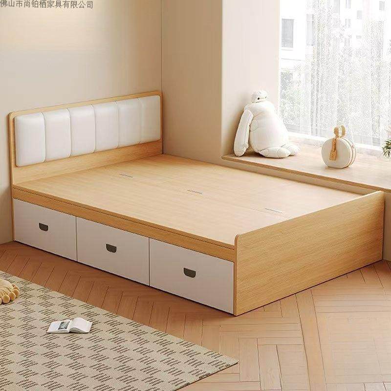 实木榻榻米床小户型高箱储物环保卧室双人床现代简约收纳单人床