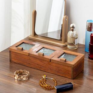 实木首饰盒文玩收纳盒复古装饰品木盒木质收拾储藏木头盒子