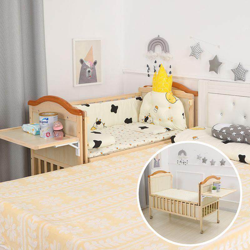 婴儿床电动摇篮床实木无漆自动摇晃宝宝床多功能新生儿可拼接大床