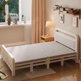 折叠床单人床家用成人简易床小床1米2出租房卧室硬板结实铁床棉麻