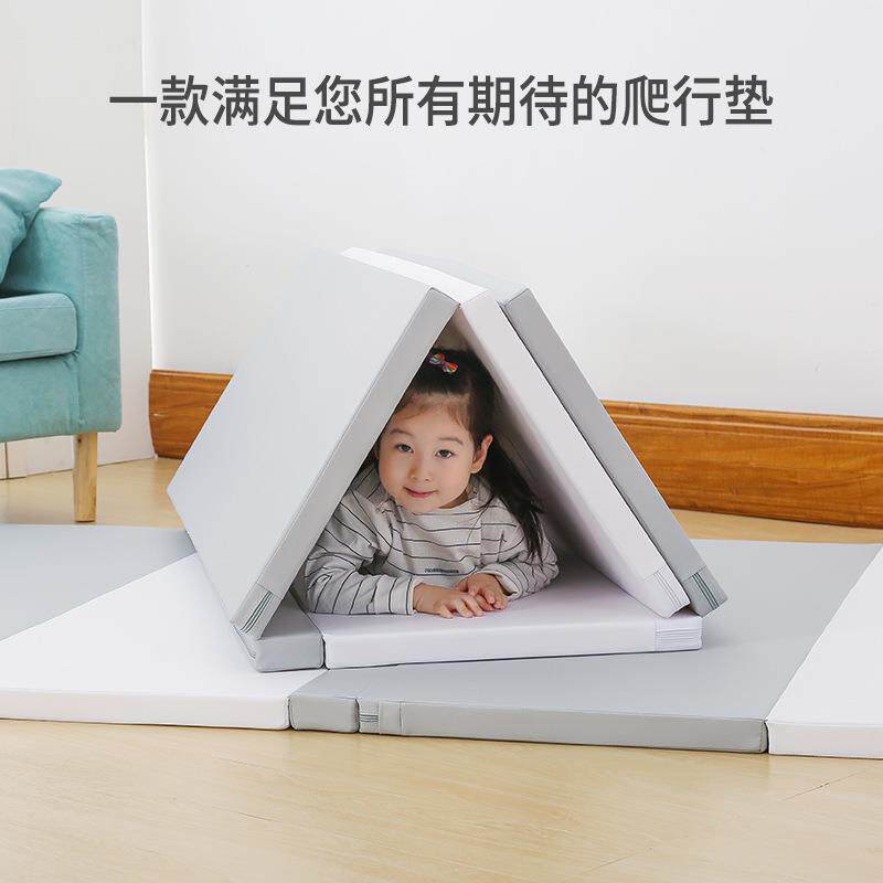初彩XPE加厚4cmPU折叠垫宝宝爬行垫婴儿爬爬垫儿童地垫五段无缝