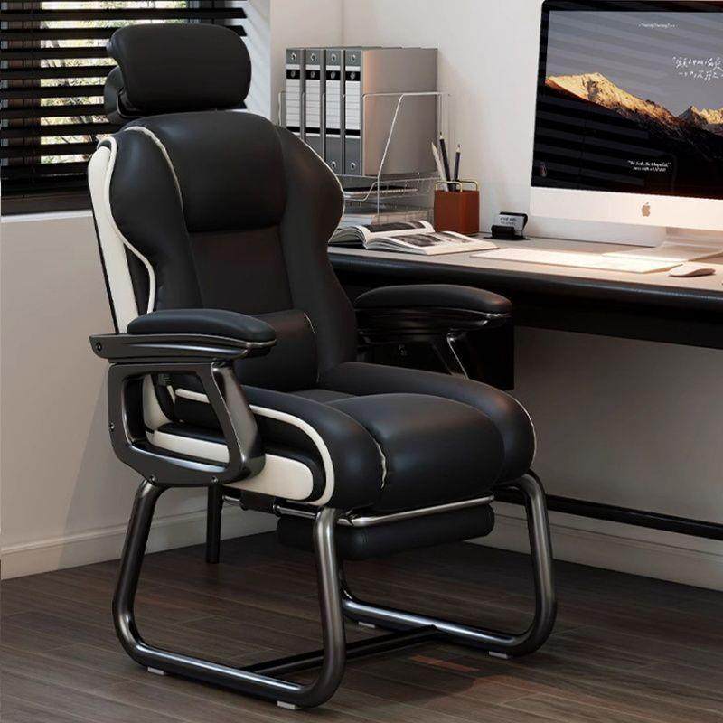 家用电脑椅舒适久坐书桌办公椅可躺沙发椅休闲弓形椅电竞椅固定脚