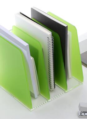 三锐透明文件架亚克力桌面A4竖式书籍收纳架书桌整理置物架网红书