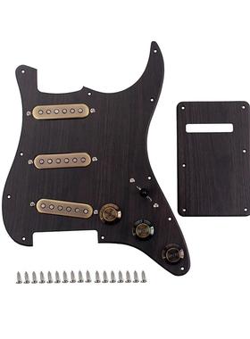 木纹三单古铜盖拾音器加载面板配后盖板套装乐器配件