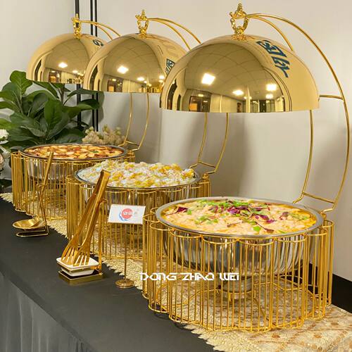 Golden Elegant Middle East Hotpot Food Warmer Chafing Dishes