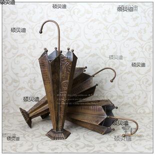 美式怀旧铁皮雨伞架伞桶创意手工铁艺花桶门店摆设装饰雨具收纳架
