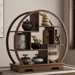 桌面博古架小型实木茶桌置物架多宝阁紫砂壶茶具茶杯摆放展示架子