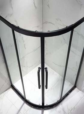 外贸出口不锈钢扇形大吊轮淋浴房Frameless sliding shower door