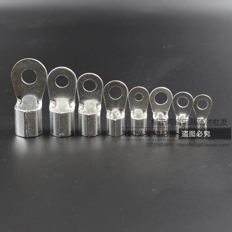 紫铜OT1/1.5/2.5/4/6/10/16焊口圆形接线铜鼻子冷压裸端头线耳