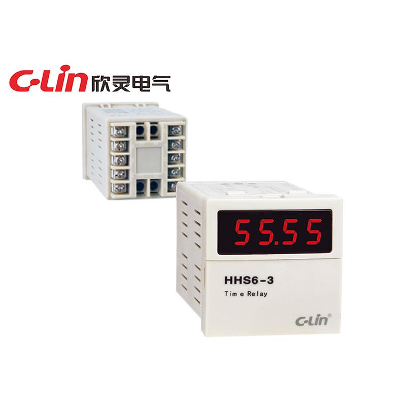 欣灵HHS6-3数显时间继电器两组通电延时板后接线HHS6A-3替代