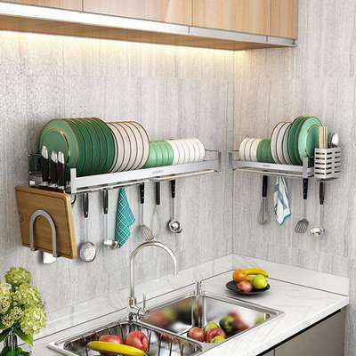 不锈钢厨房水槽置物架多功能壁挂式碗架沥水架水池碗盘碗碟收纳架