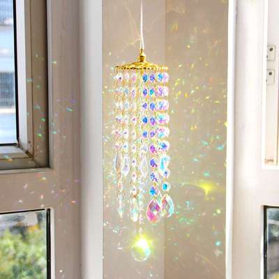 suncatcher 水晶风铃客厅墙壁灯串装饰炫彩风铃户外花园挂饰