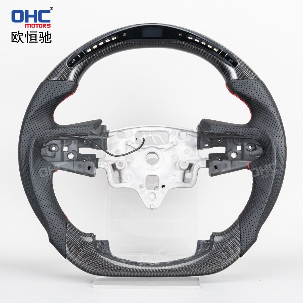 适用19-25款索罗德1500碳纤LED跑马灯平底D型汽车方向盘改装升级