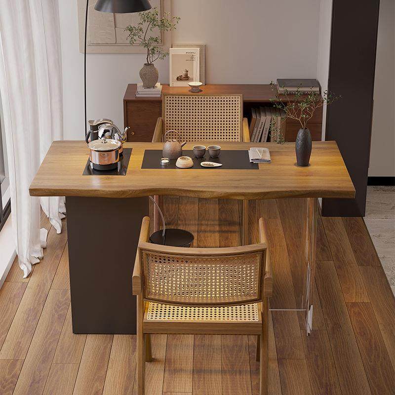 新中式实木茶台茶桌椅组合原木阳台小户型现代简约家用功夫泡茶桌