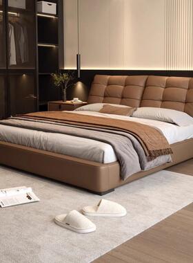 Tal意式泡芙床奶油风主卧双人床现代简约小户型棉花糖真皮床大床