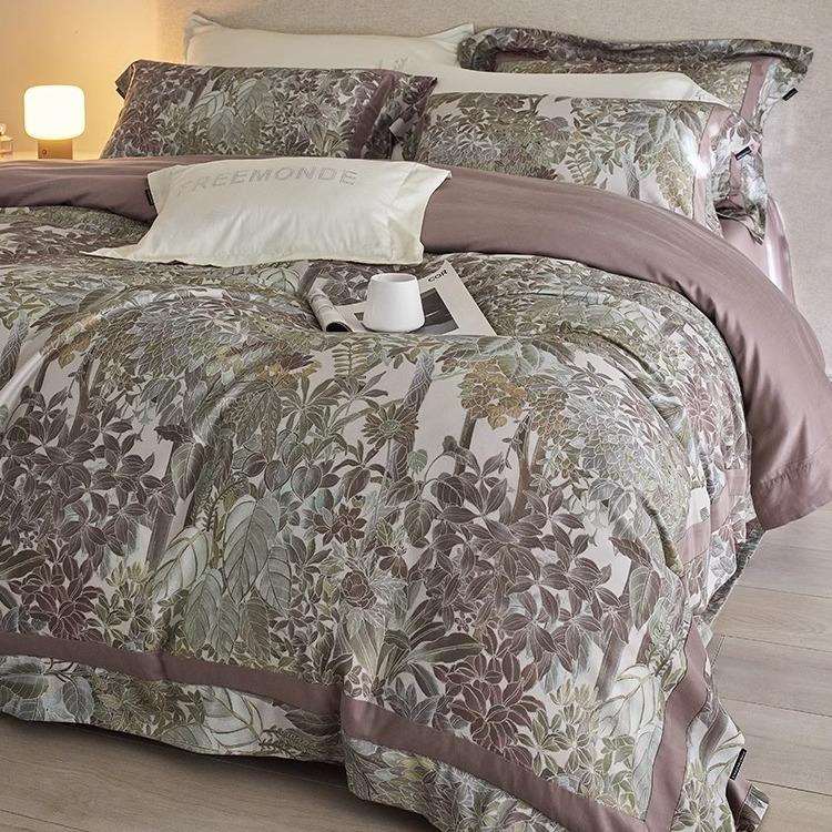 1轻奢美式新款天丝棉磨毛四件套床单秋冬加厚柔软被套保暖床上用