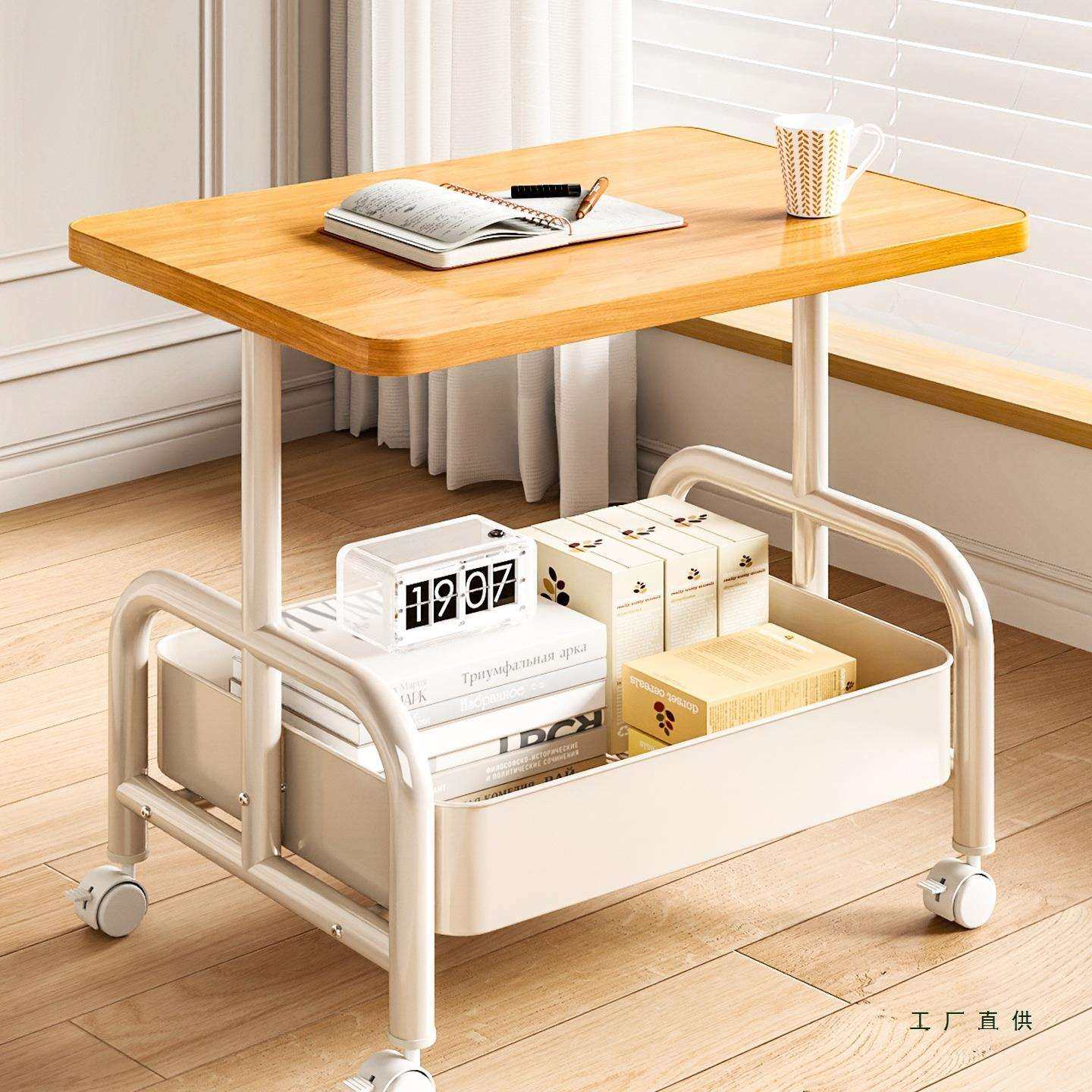 小推车双层边几客厅沙发可移动茶几收纳小桌子带轮茶桌卧室置物架