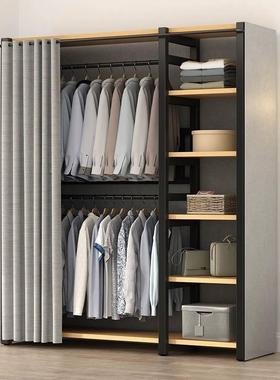 衣帽架落地卧室挂衣架防尘衣帽间架子组装收纳衣服柜子组合置物架